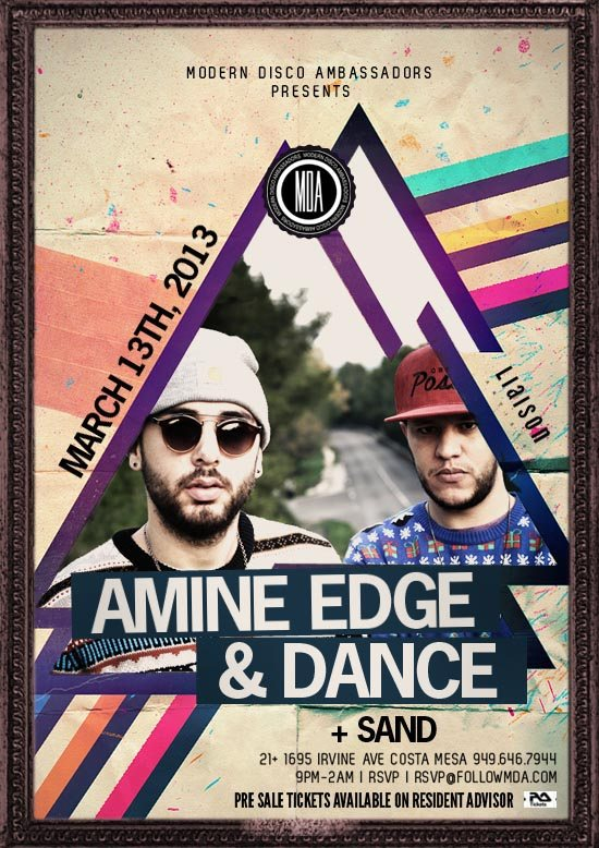 MDA presents: Amine Edge & Dance with Sand (Lovelife) - La Cave Wednesdays - Flyer front