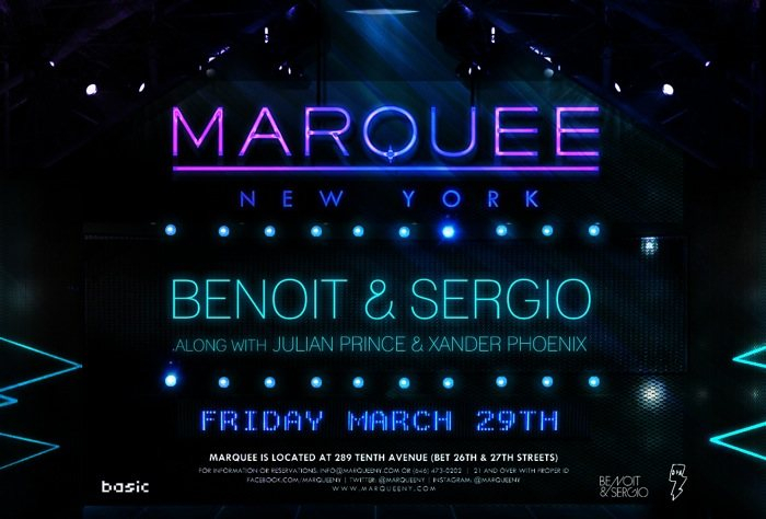 Marquee New York - Benoit & Sergio - Basic - Flyer front