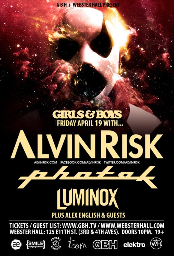 Girls & Boys with Alvin Risk + Photek + Luminox - Flyer front