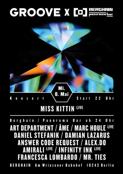 Groove Party: Miss Kittin Concert + Berghain & Panorama Bar - Flyer front