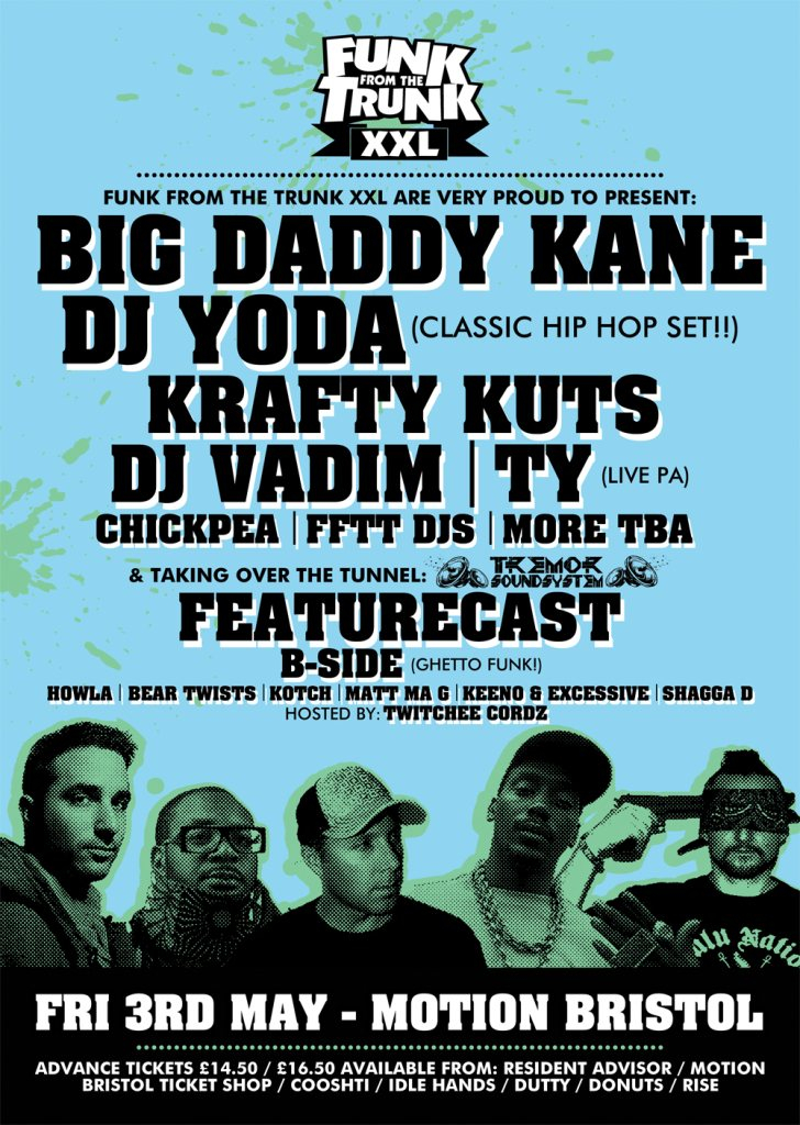 Fftt XXL - Big Daddy Kane/ DJ Yoda/ Krafty Kuts/ Ty More - Flyer front