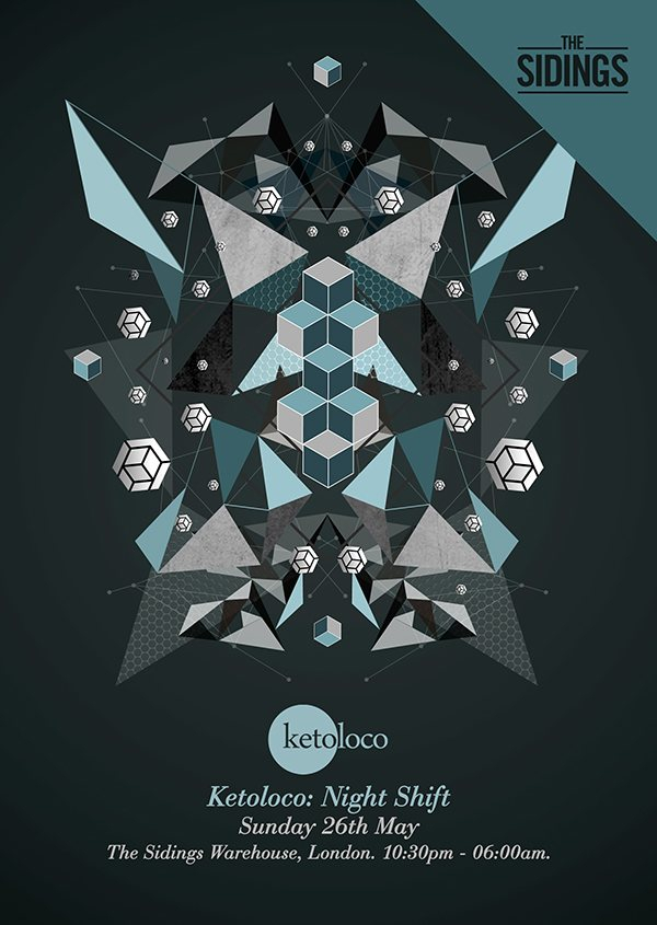 Ketoloco: Night Shift - Todd Terje, Audiojack, Droog, Hunter/Game, Mark Henning - Flyer front