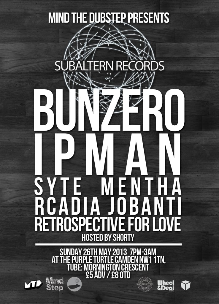 Mind The Dubstep presents: Subaltern Records - Flyer front