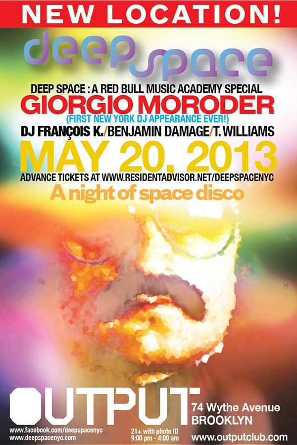 Deep Space: A Red Bull Music Academy Special with Giorgio Moroder, Francois K - Flyer front