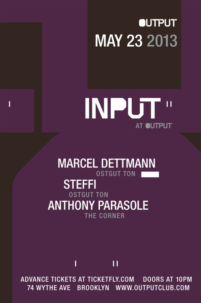 Input - Dvs1, Steffi, Anthony Parasole - Flyer front