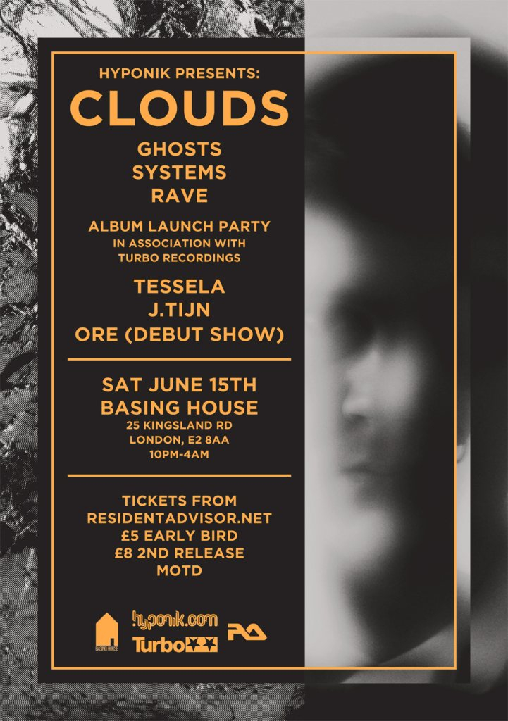 Hyponik presents: Clouds 'Ghost System Rave' Album Launch Party - Flyer front
