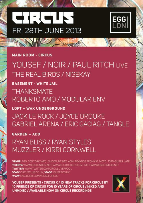 Circus: Noir, Yousef, Paul Ritch, White Jail - Flyer back