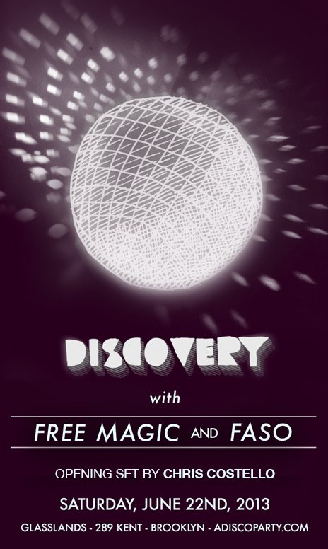 Discovery with Free Magic, Faso, and Chris Costello - Flyer front