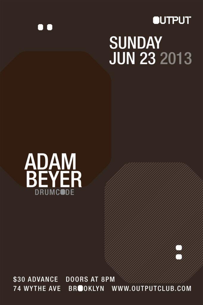 Adam Beyer - Flyer front