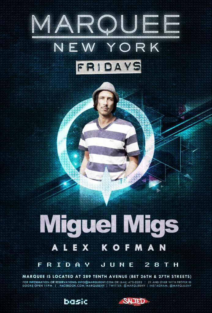 Marquee New York - Miguel Migs - Basic - Flyer front