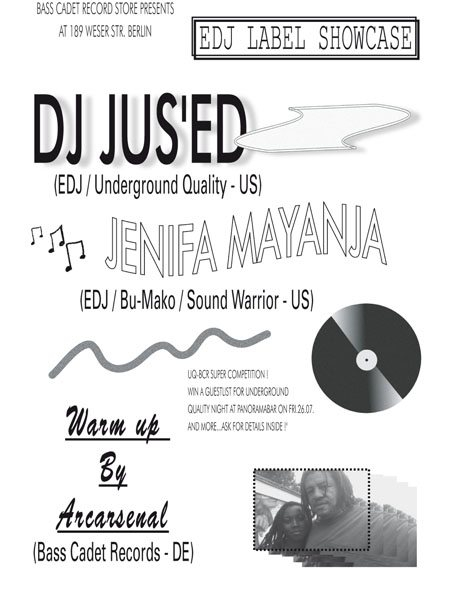 In-Store: EDJ - DJ Jus-Ed & Jenifa Mayanja - Flyer front