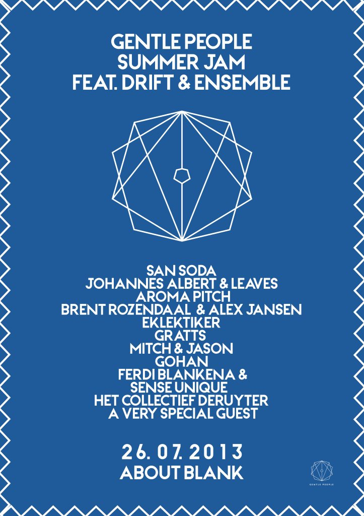 Gentle People Summer JAM Feat. Drift & Ensemble - Flyer front