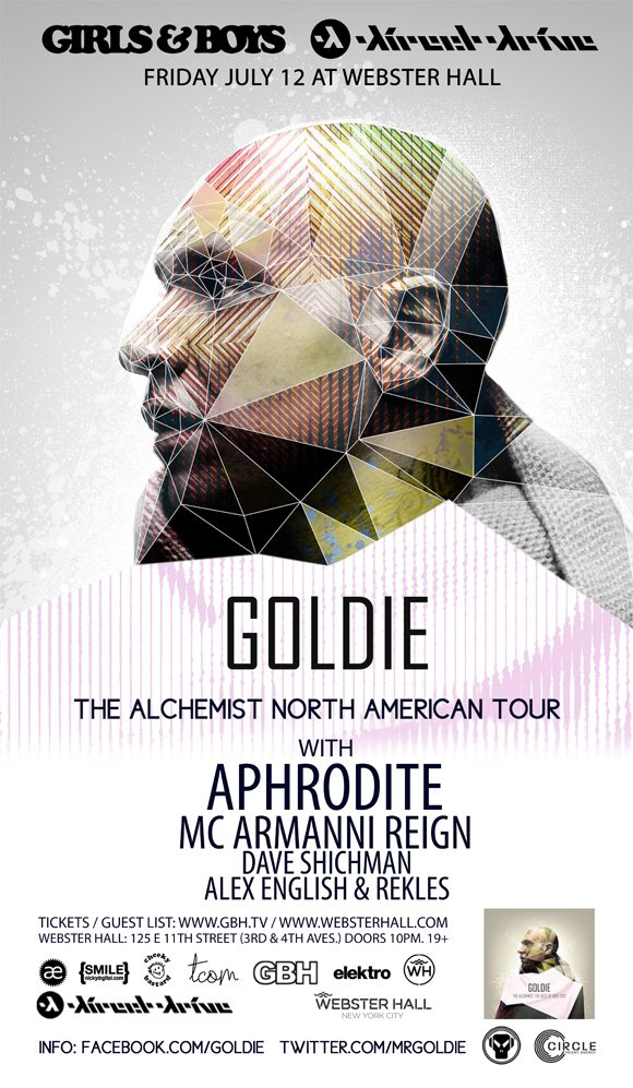 Girls & Boys presents Goldie: The Alchemist North American Tour - Flyer front