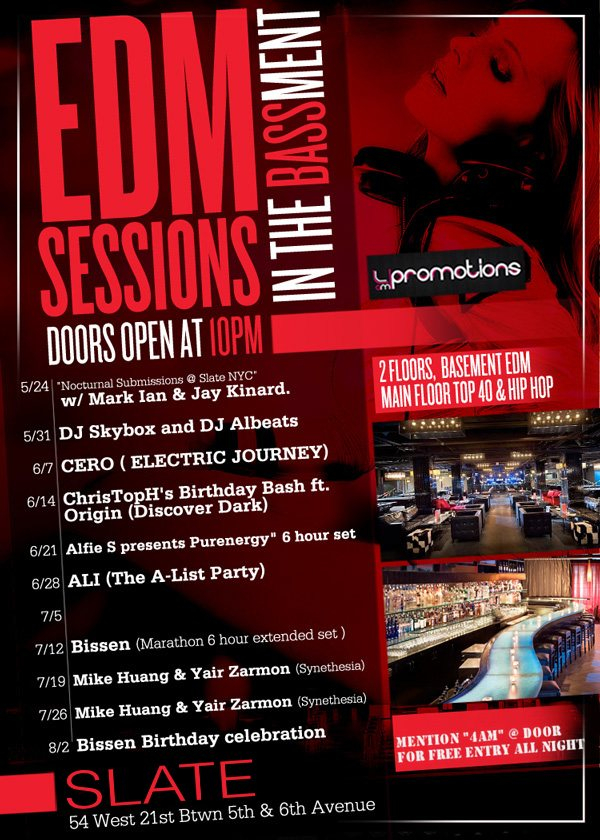 Edm Sessions In The Bassment Mike Huang Yair Zarmon Synethesia At Slate New York