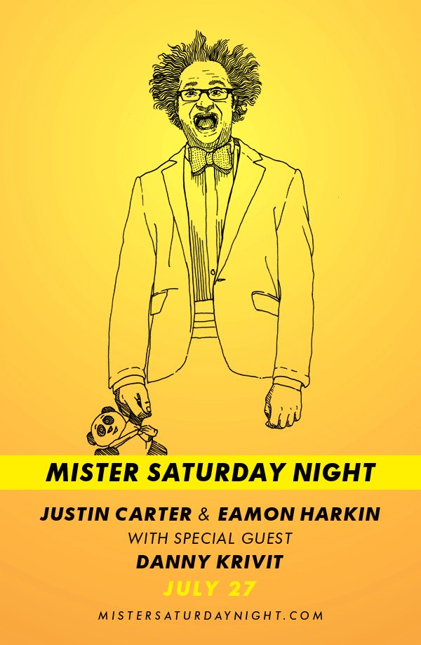 Mister Saturday Night with Eamon Harkin, Justin Carter and Danny Krivit - Flyer back