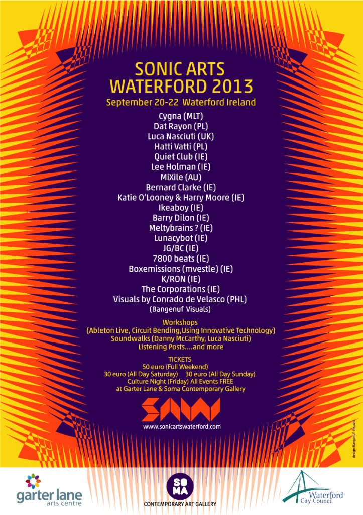 Sonic Arts Waterford present SAW Fest - Flyer front