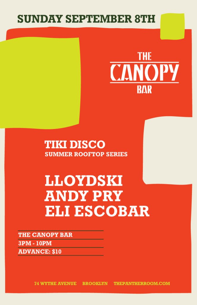 Tiki Disco with Lloydski, Andy Pry, Eli Escobar - Flyer front