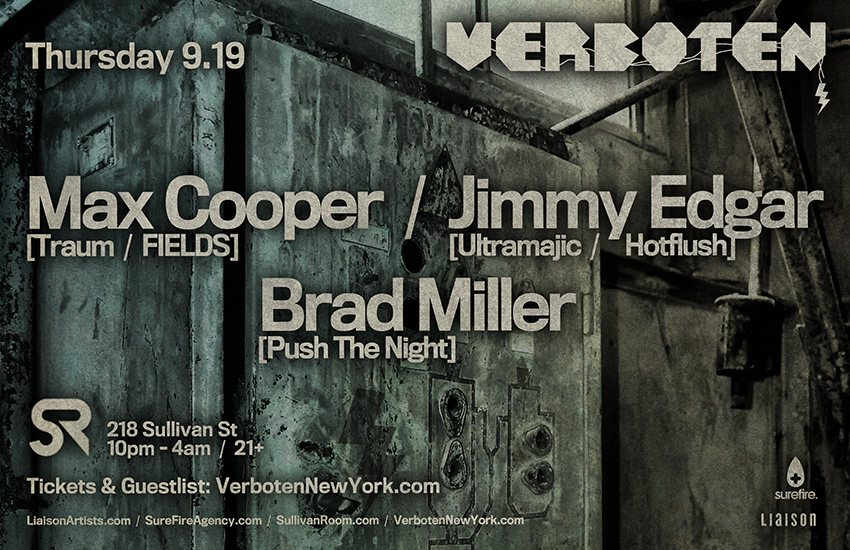 Verboten presents Max Cooper / Jimmy Edgar / Brad Miller - Flyer back