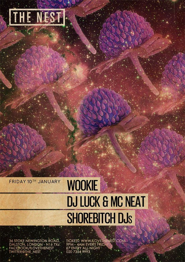 Wookie x DJ Luck & MC Neat x Shorebitch - Flyer front