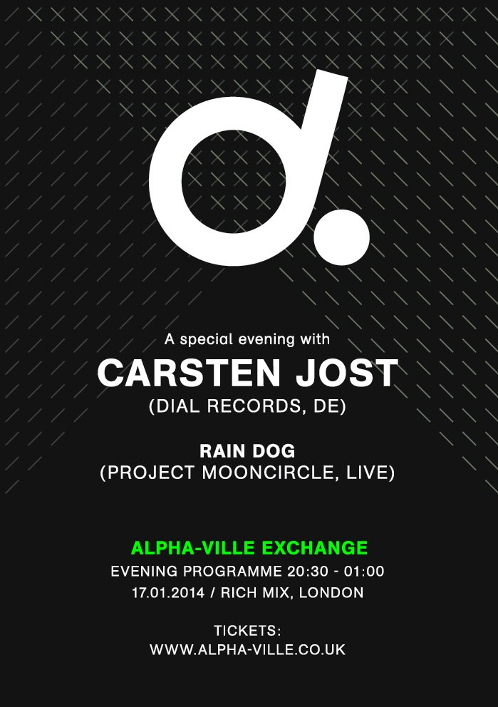 Alpha-Ville presents: A Special Night with Carsten Jost - Flyer front