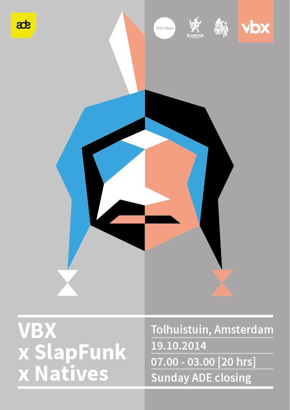ADE '14: VBX x Slapfunk x Natives presented by Meoko - Flyer front