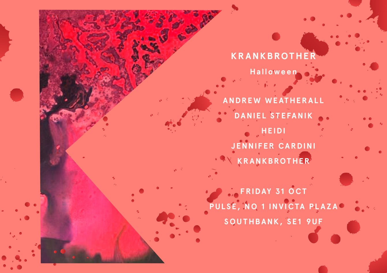 Krankbrother presents Halloween with Andrew Weatherall, Heidi and Jennifer Cardini - Flyer front