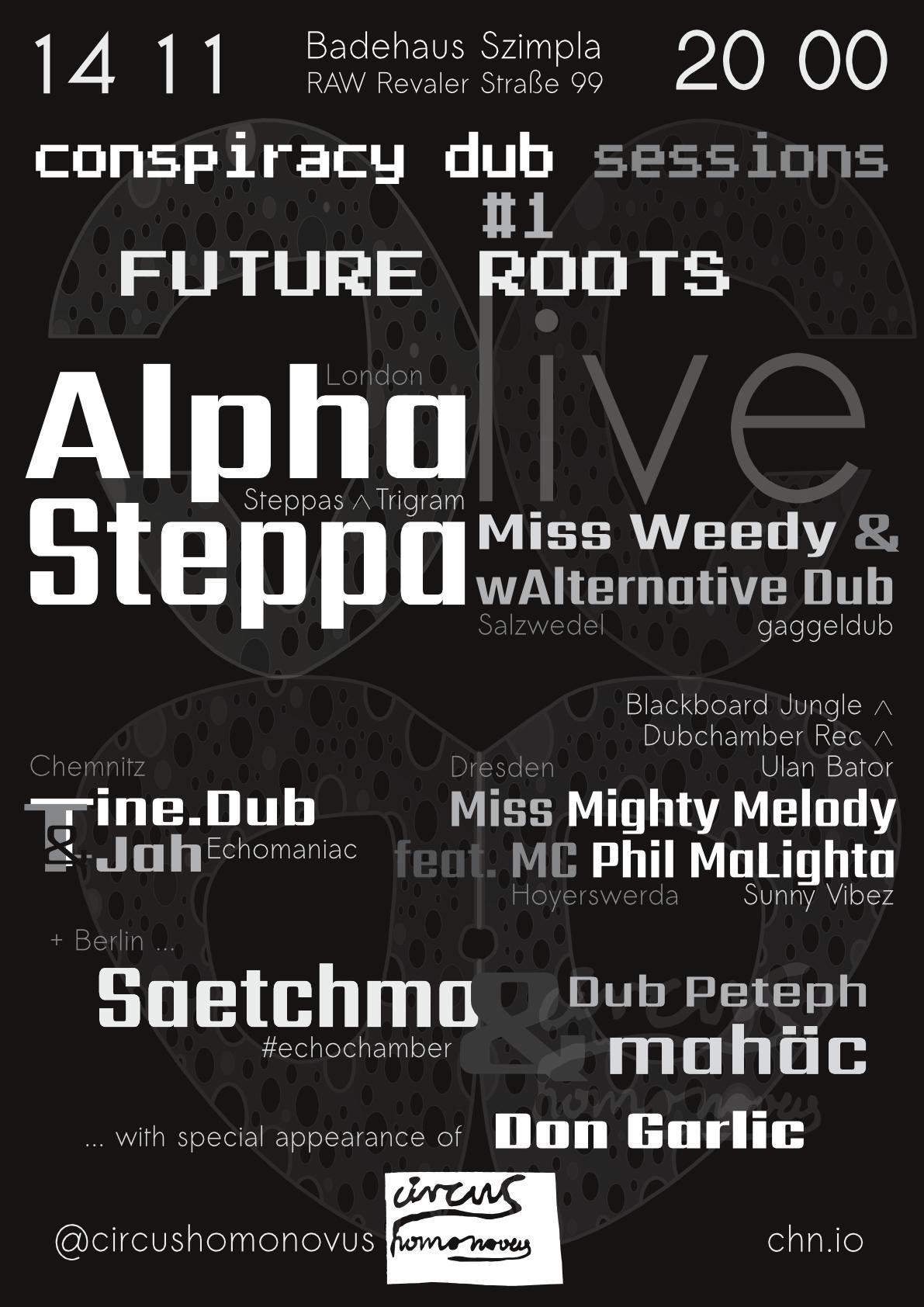 Conspiracy Dub Sessions: Future Roots - Flyer front