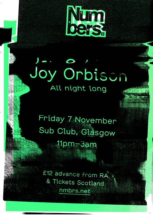 Numbers presents: Joy Orbison All Night Long - Flyer front