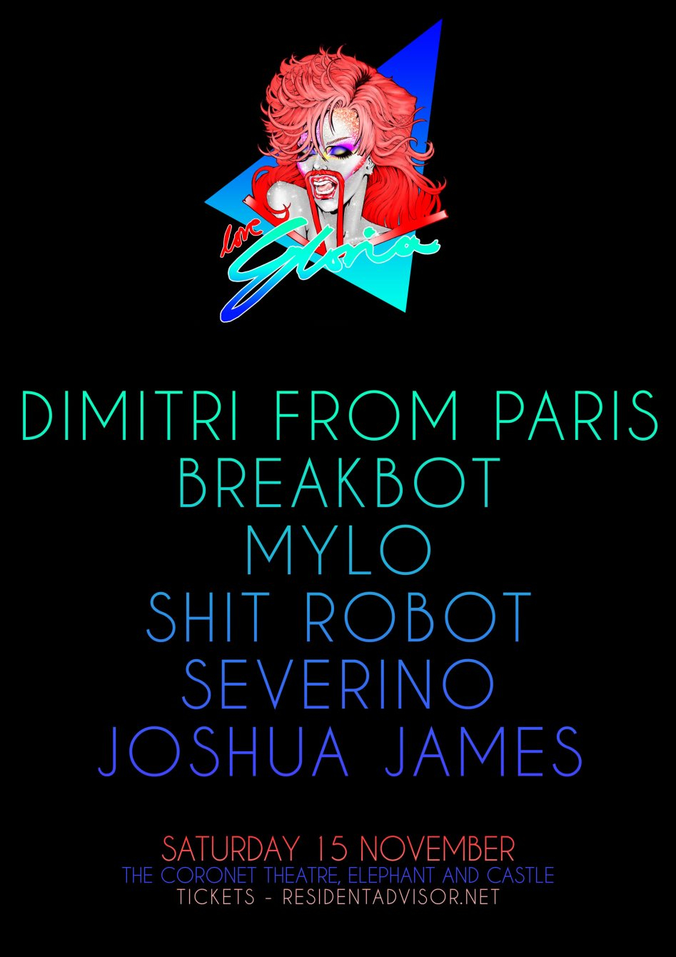 Xoyo Loves: Gloria's with Dimitri From Paris, Breakbot, Irfane, Mylo, Shit Robot, Severino - Flyer front