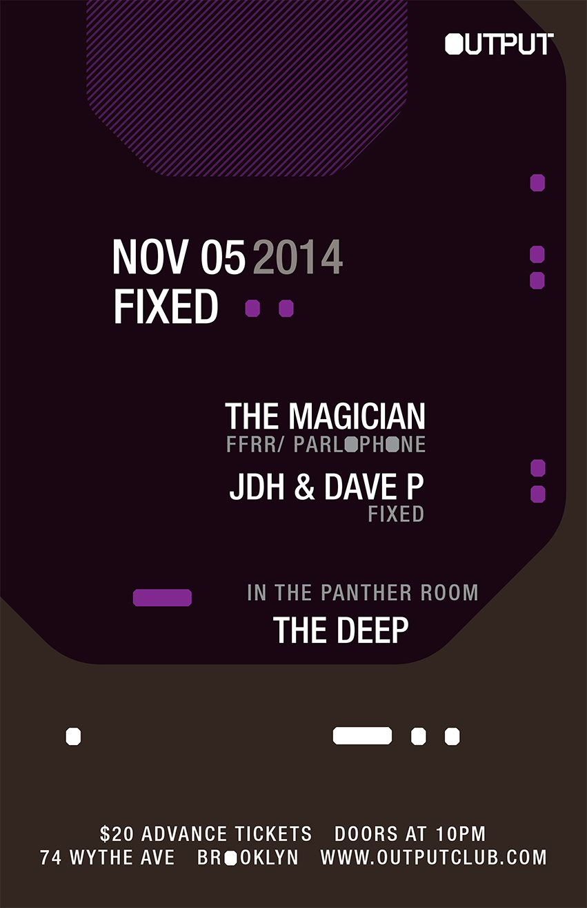 Fixed presents The Magician/ JDH & Dave P with The Deep - Flyer front
