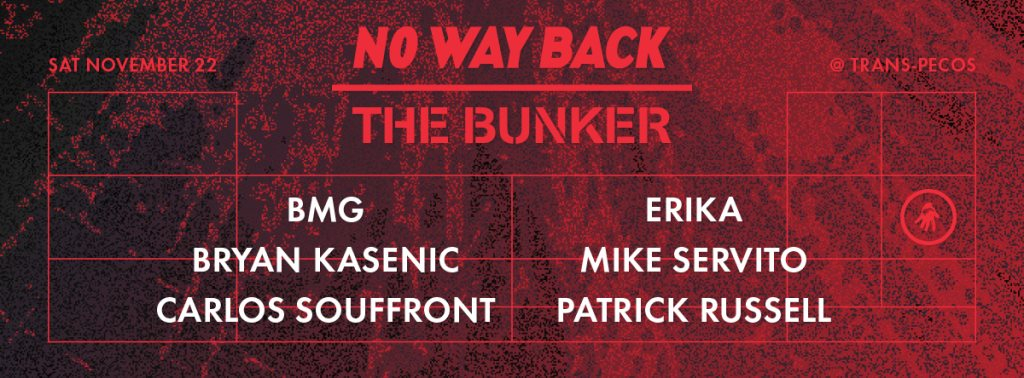 No Way Back at The Bunker - Flyer front