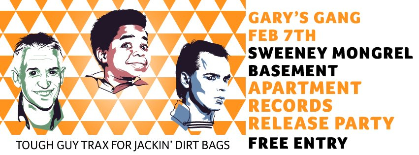 Gary's Gang - Apartment Records Release Party - Flyer front