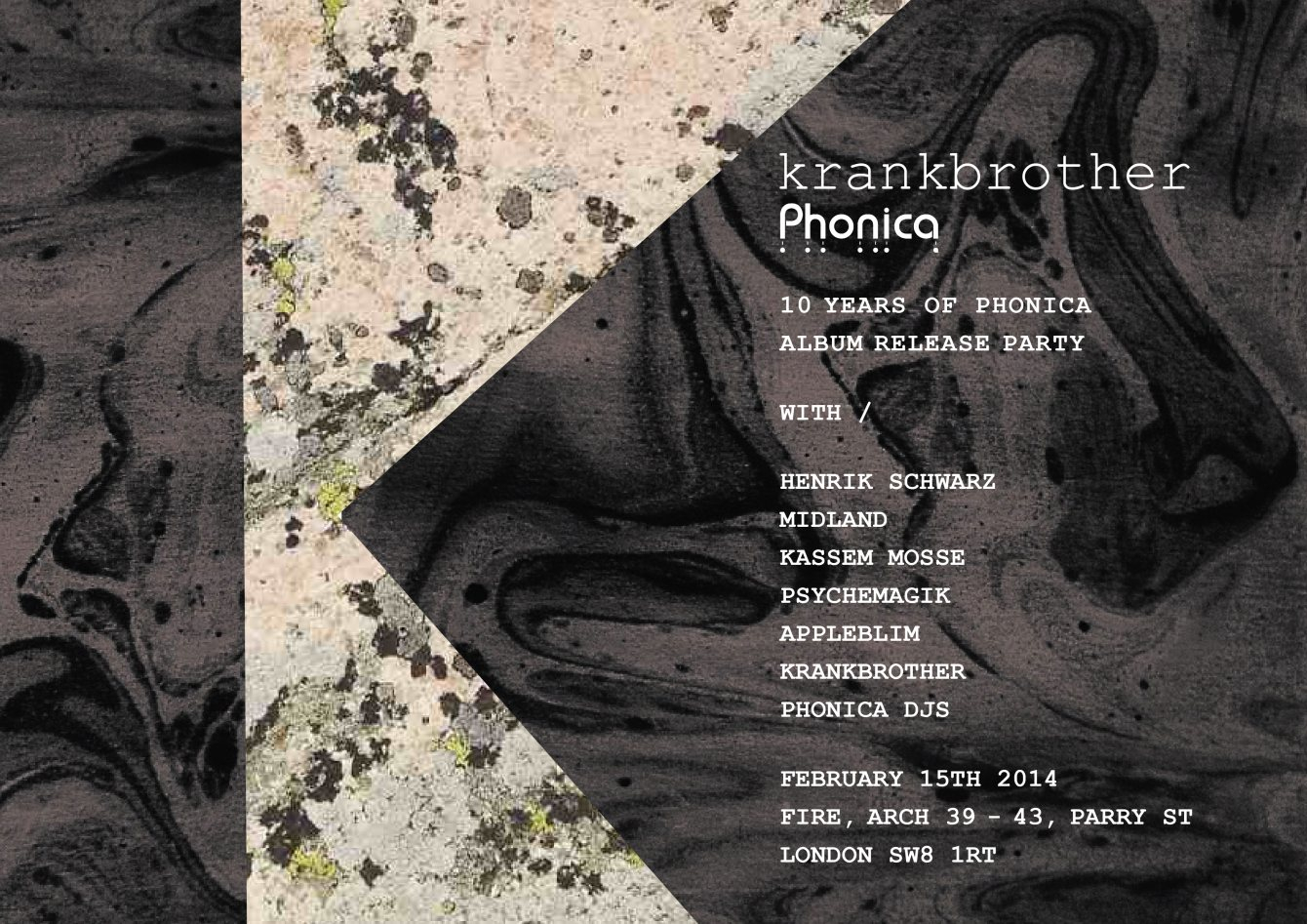 Krankbrother present 10 Years of Phonica Album Release Party - Flyer front