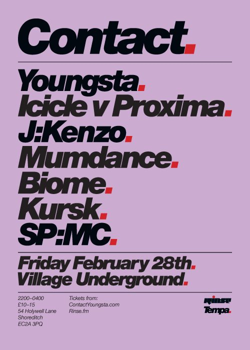 Youngsta presents Contact. London - Flyer front