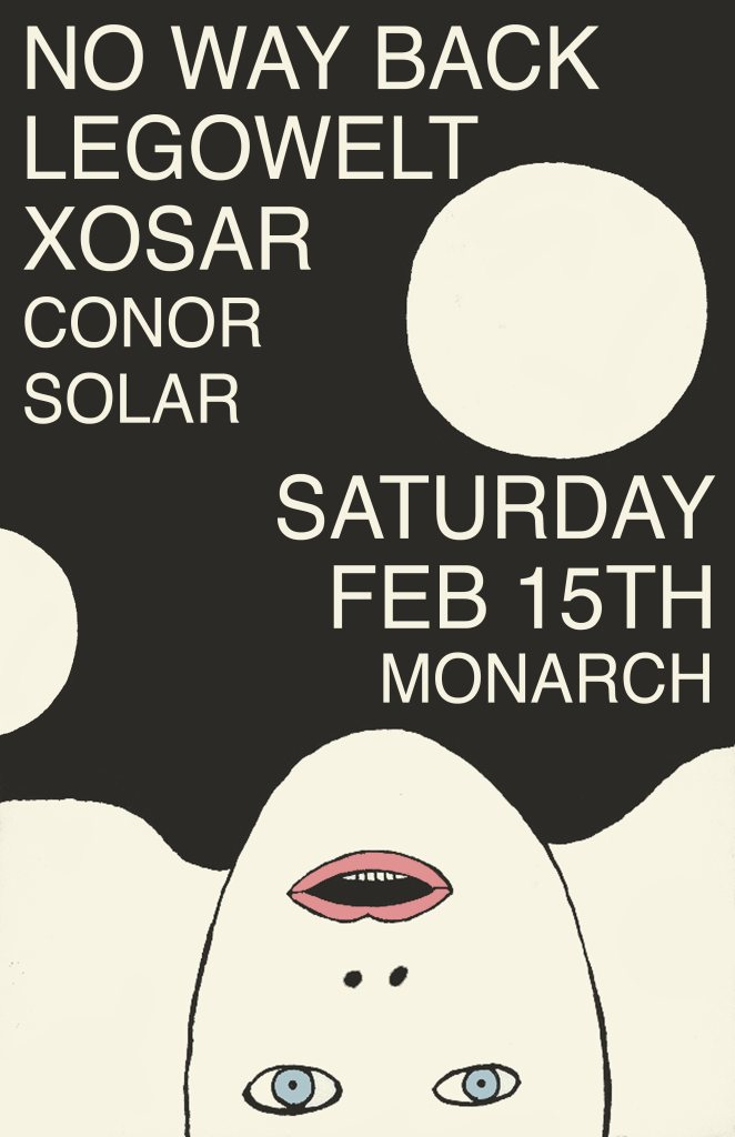 No Way Back with Legowelt (Live), Xosar (Live), Conor, Solar - Flyer front