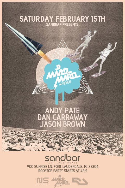 Mike Miro Friends Full Moon Rooftop Party - Flyer front