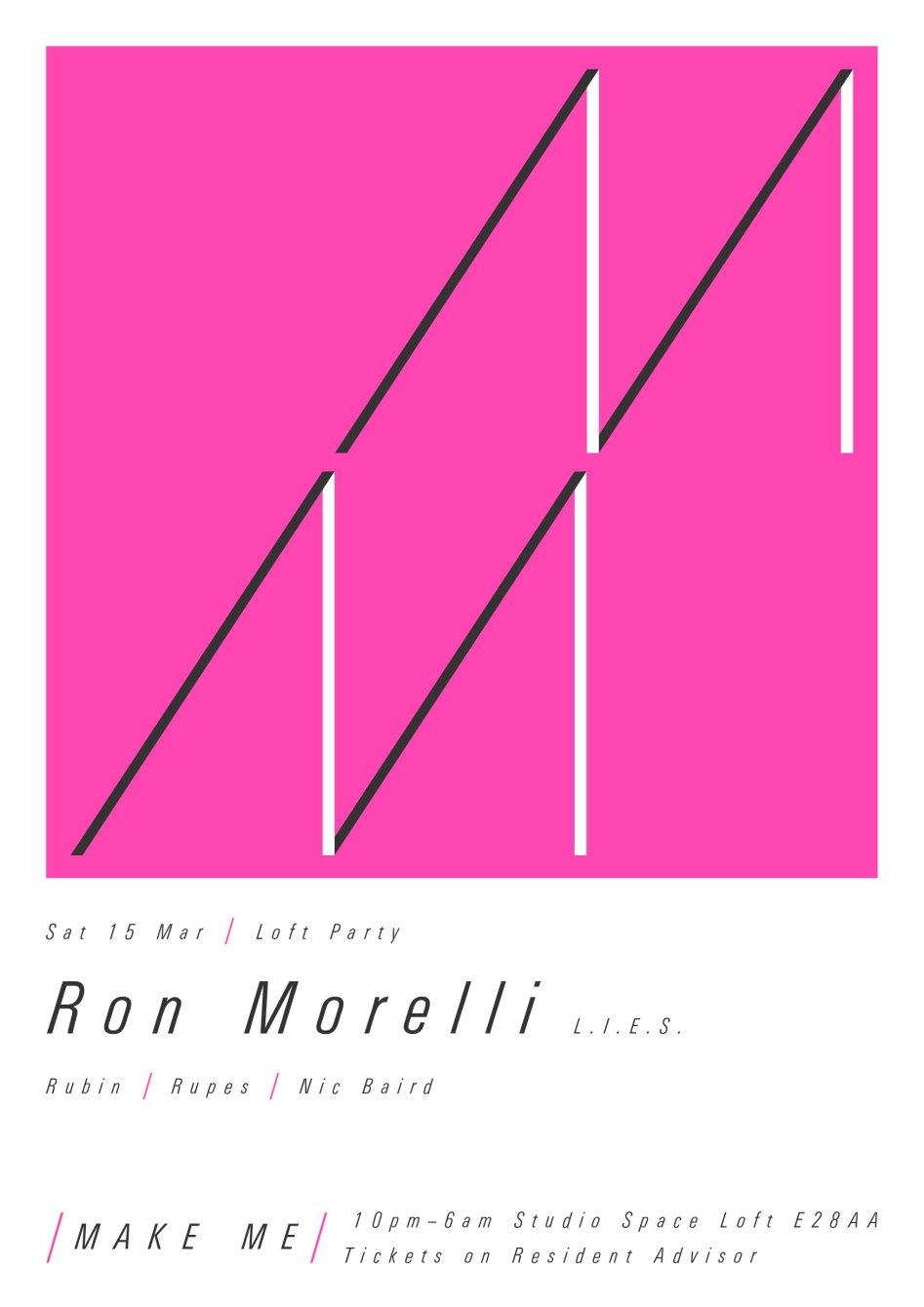 Make Me 6th Birthday Loft Party with Ron Morelli - Flyer front