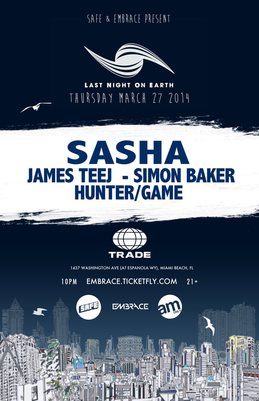 Last Night On Earth with Sasha and Guests - Flyer front