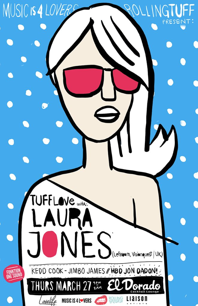 Rollingtuff & Music is 4 Lovers presents... Tufflove with Laura Jones - Flyer front