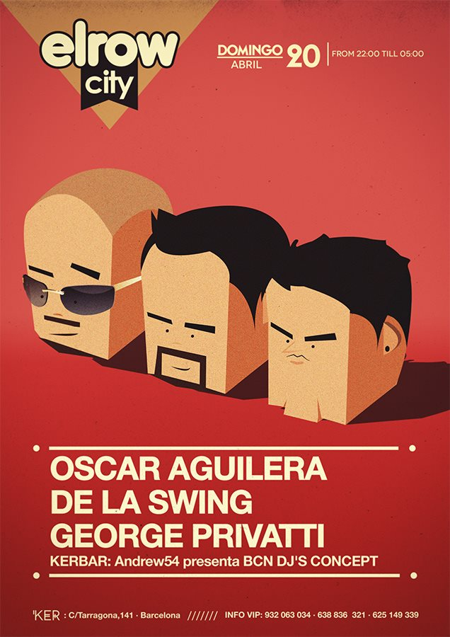 Elrow City presents Oscar Aguilera, De La Swing & George Privatti - Flyer front