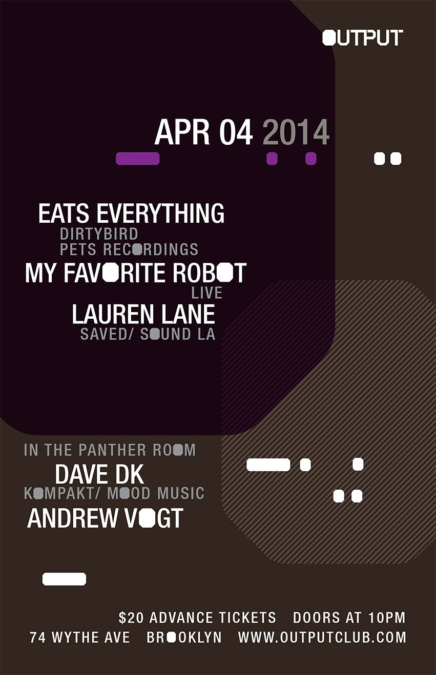 Eats Everything/ My Favorite Robot/ Lauren Lane with Dave DK/ Andrew Vogt - Flyer front