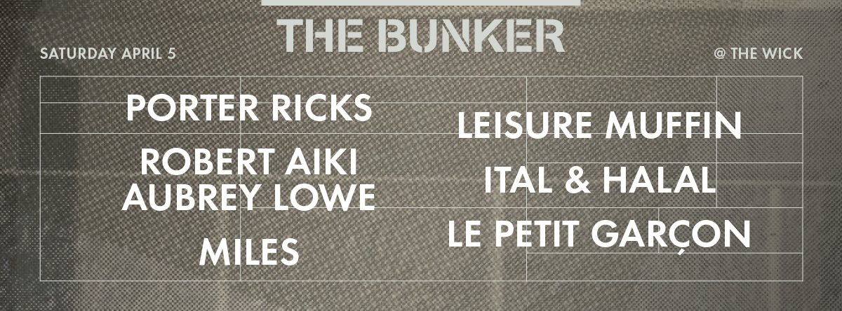 Unsound at The Bunker with Porter Ricks, Robert Aiki Aubrey Lowe, Miles (Demdike Stare) More - Flyer front