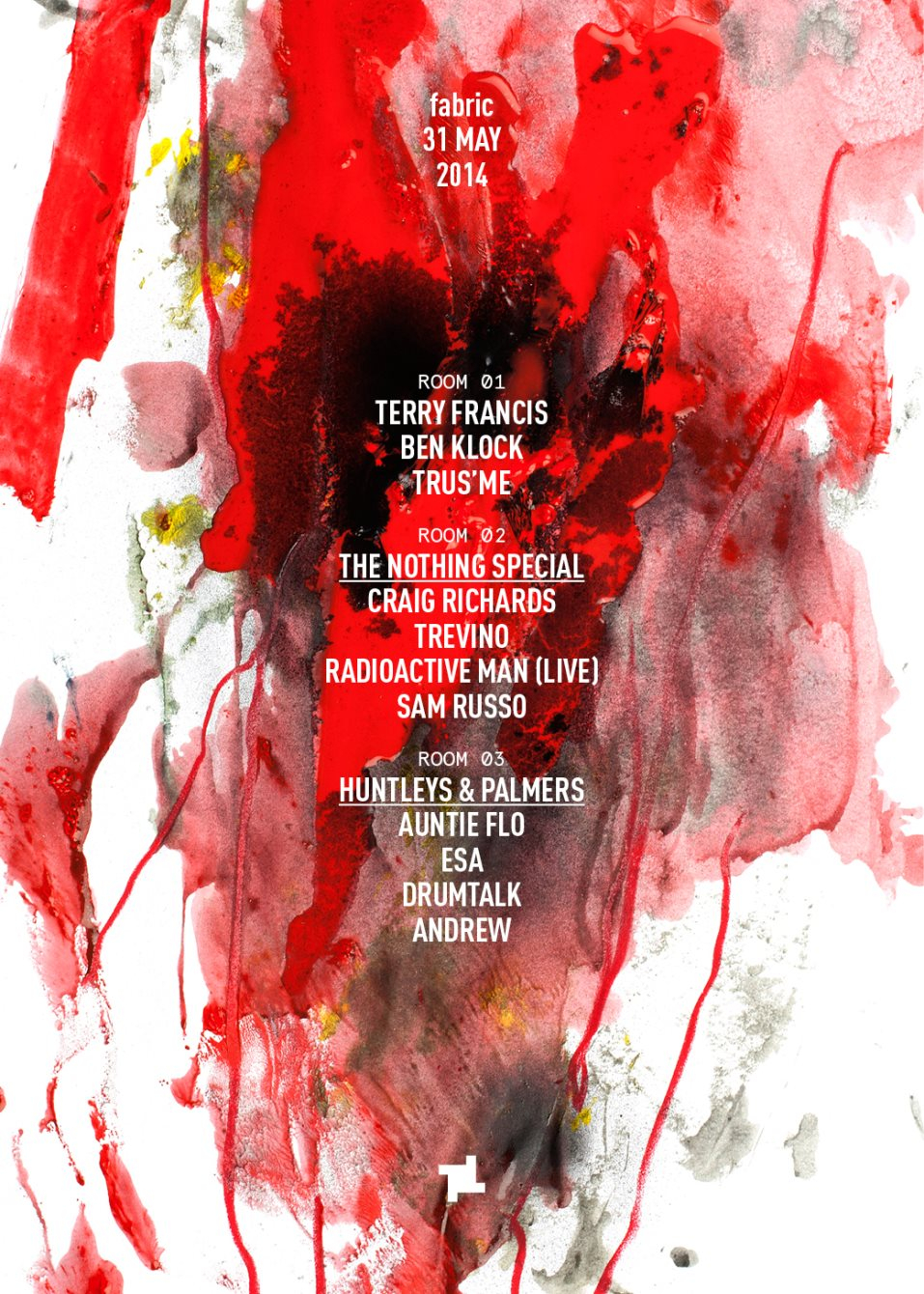 Ben Klock, Trus'me, The Nothing Special with Trevino, Radioactive Man & Huntleys + Palmers - Flyer front