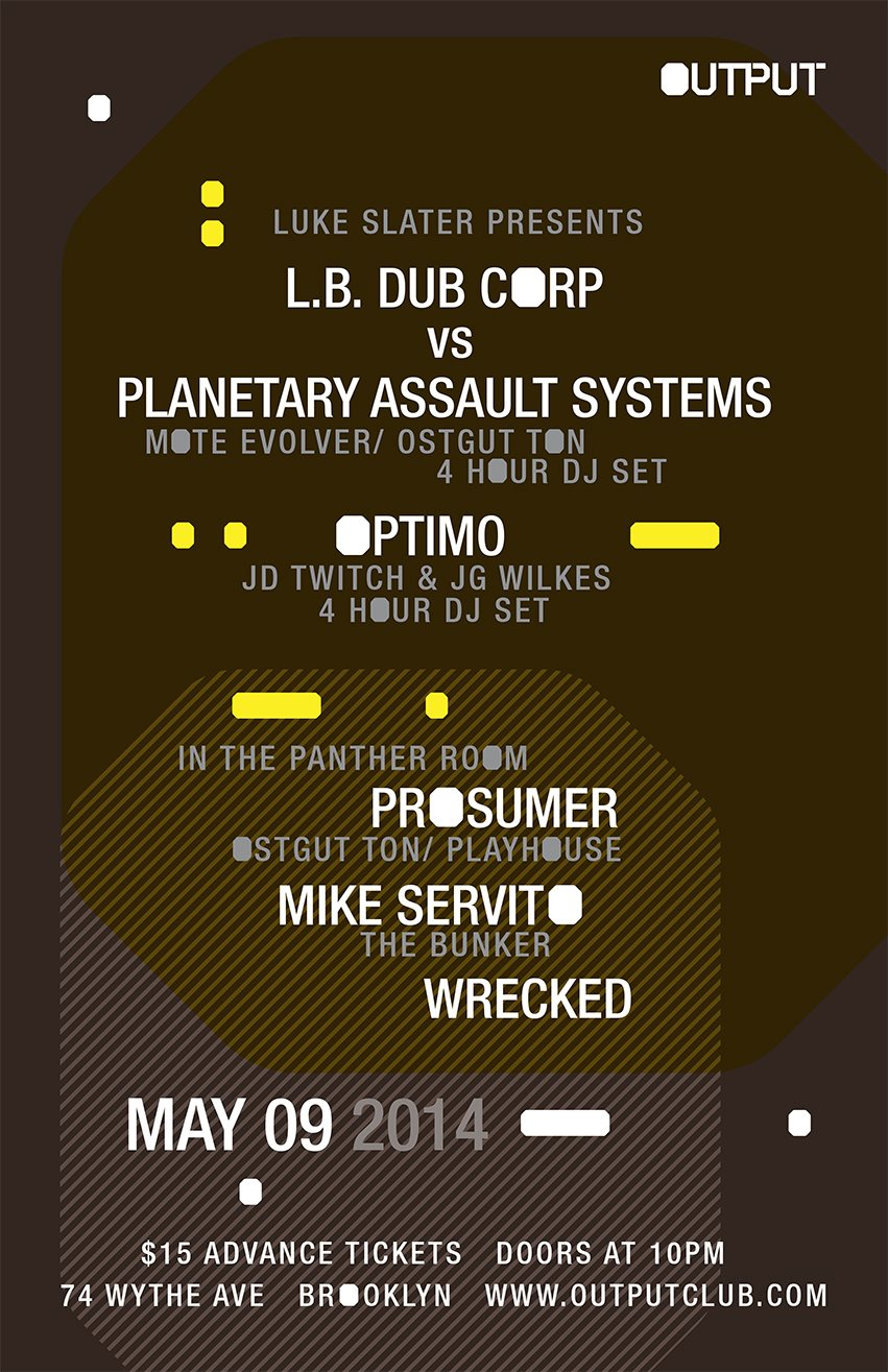 The Bunker with L.B. Dub Corp vs Planetary Assault Systems/ Optimo with Prosumer/ Mike Servito - Flyer front