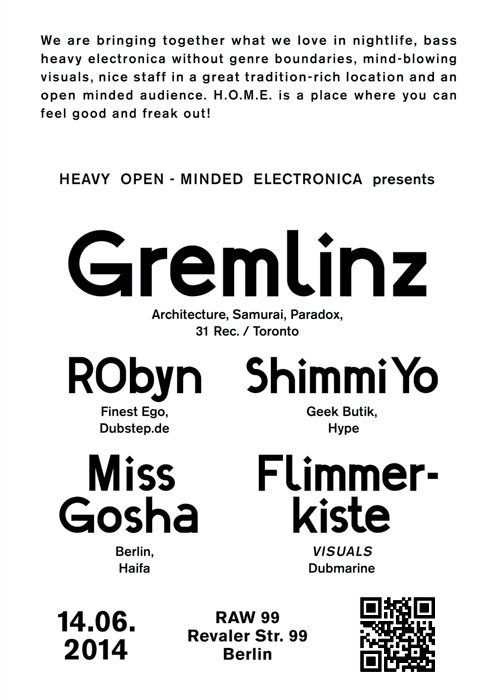 Heavy Open-Minded Electronica with Gremlinz - Flyer back