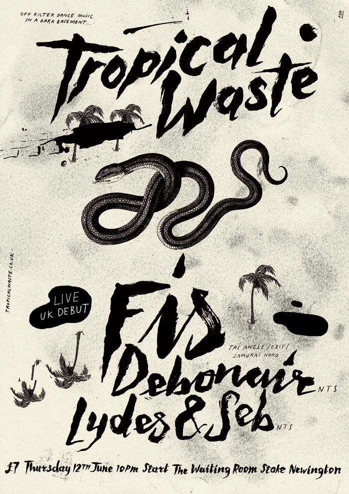 Tropical Waste with Fis, Debonair, Iydes & Seb - Flyer front