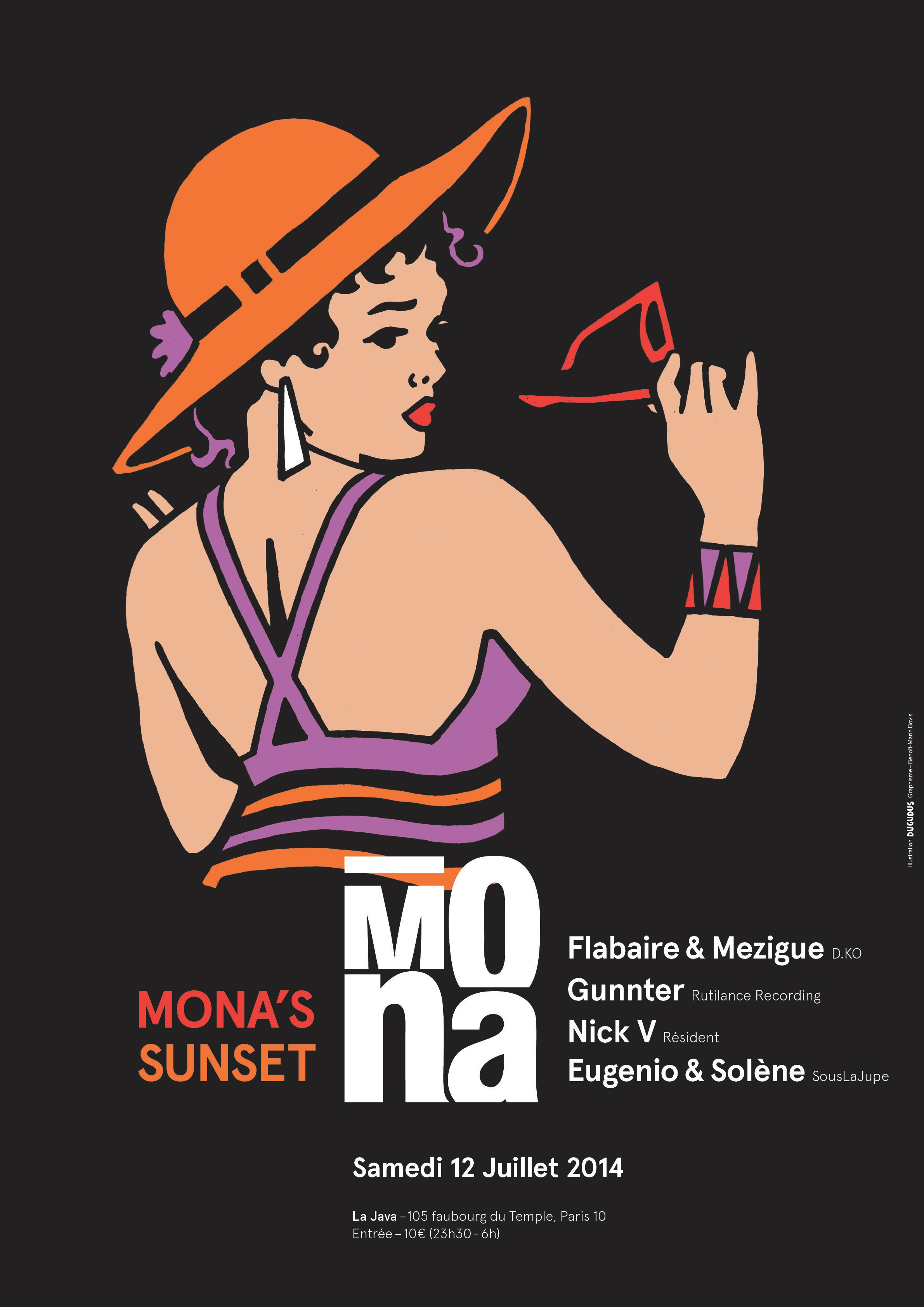 Mona's Sunset with Collectif D.Ko, Gunnter, Souslajupe Crew - Flyer front