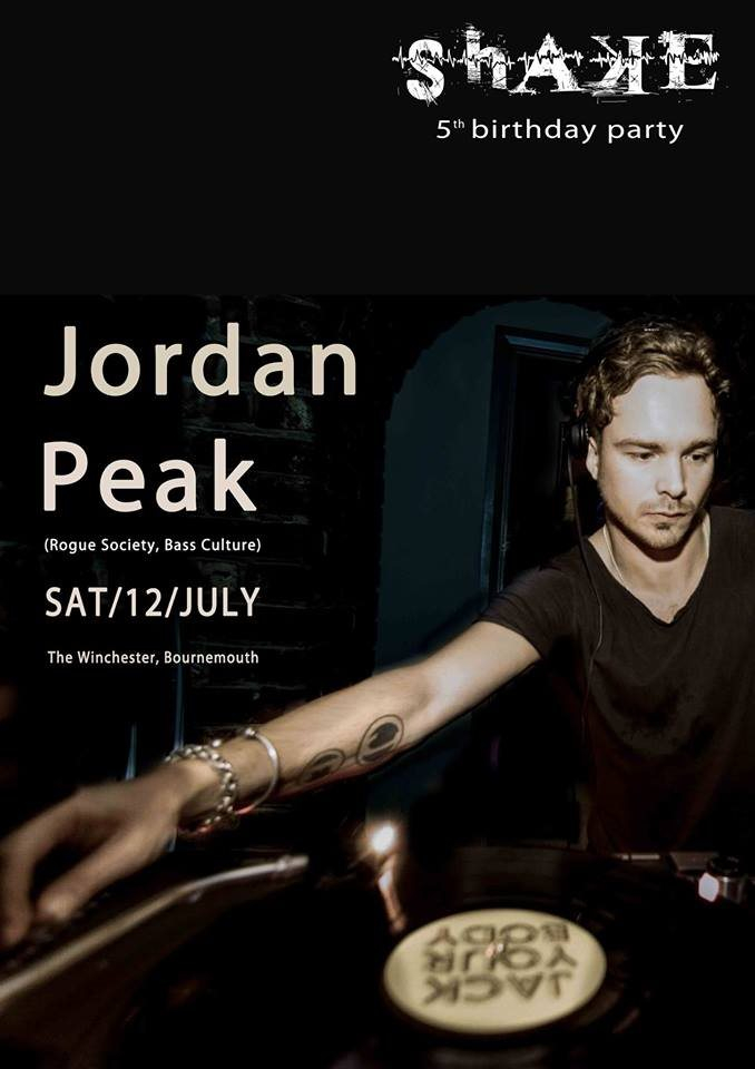 Shake 5th Birthday with Jordan Peak - Flyer front