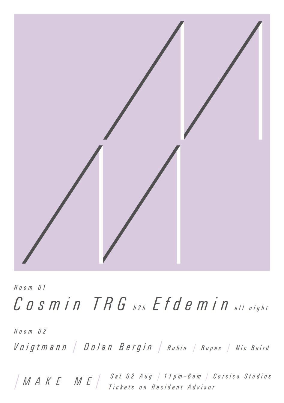 Make Me with Cosmin TRG b2b Efdemin all Night - Flyer front