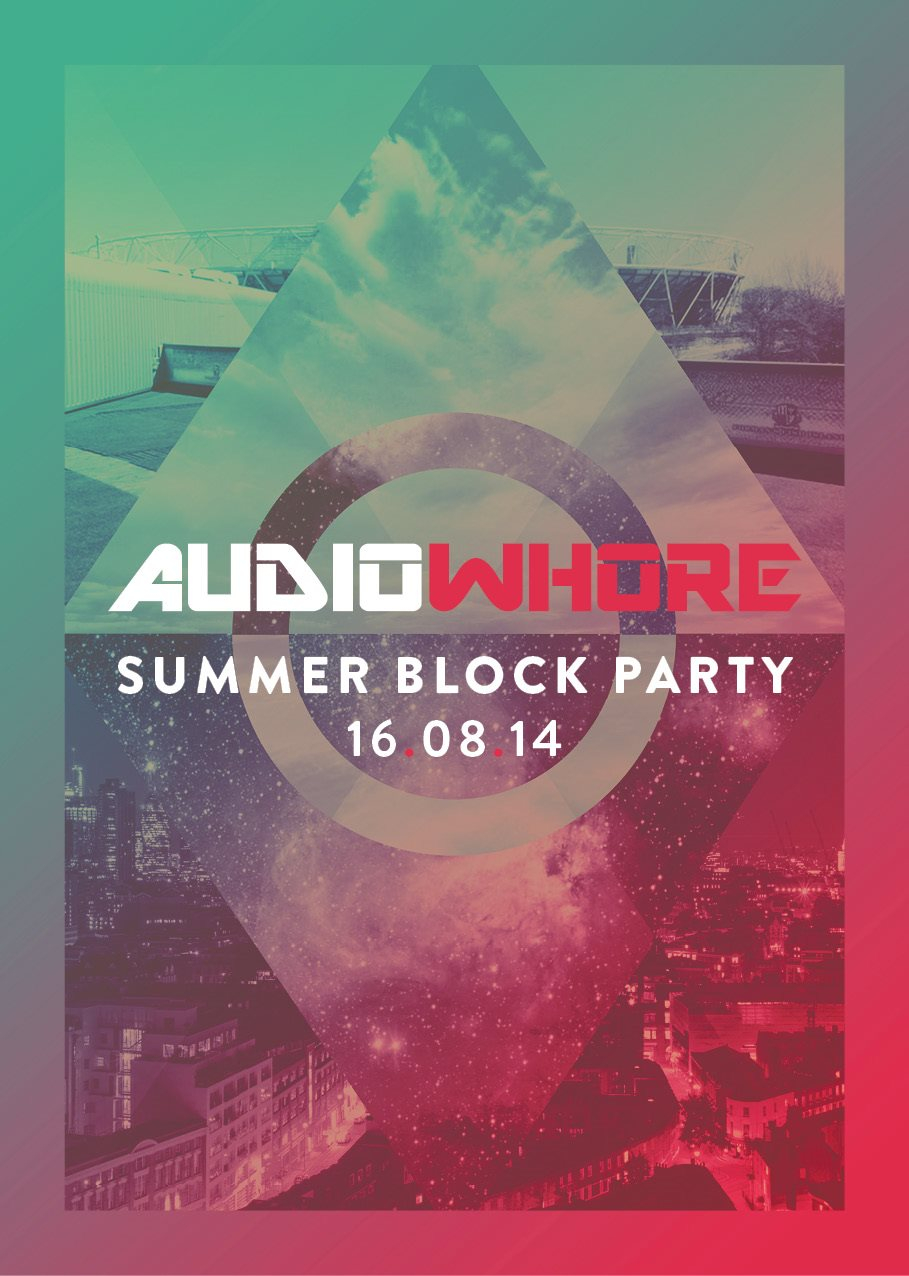 Audiowhore Summer Block Party - Flyer front